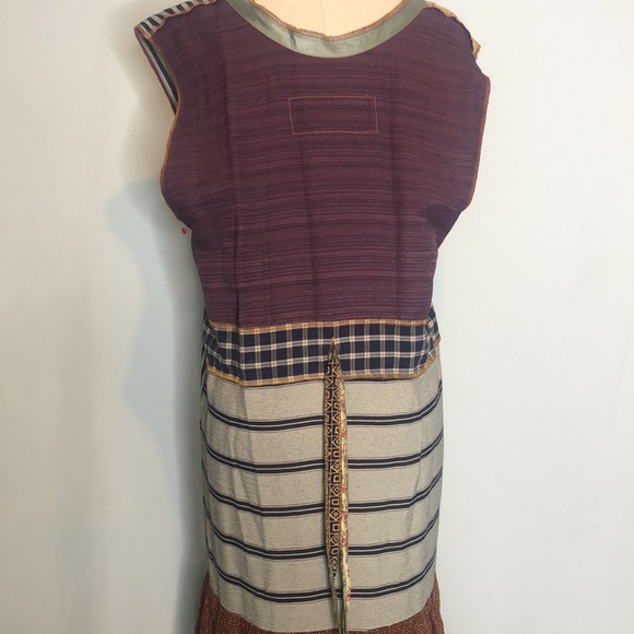 NOTHING MATCHES Patchwork Floral Stripe Maxi Jumper Dress XL - Picture 16 of 17